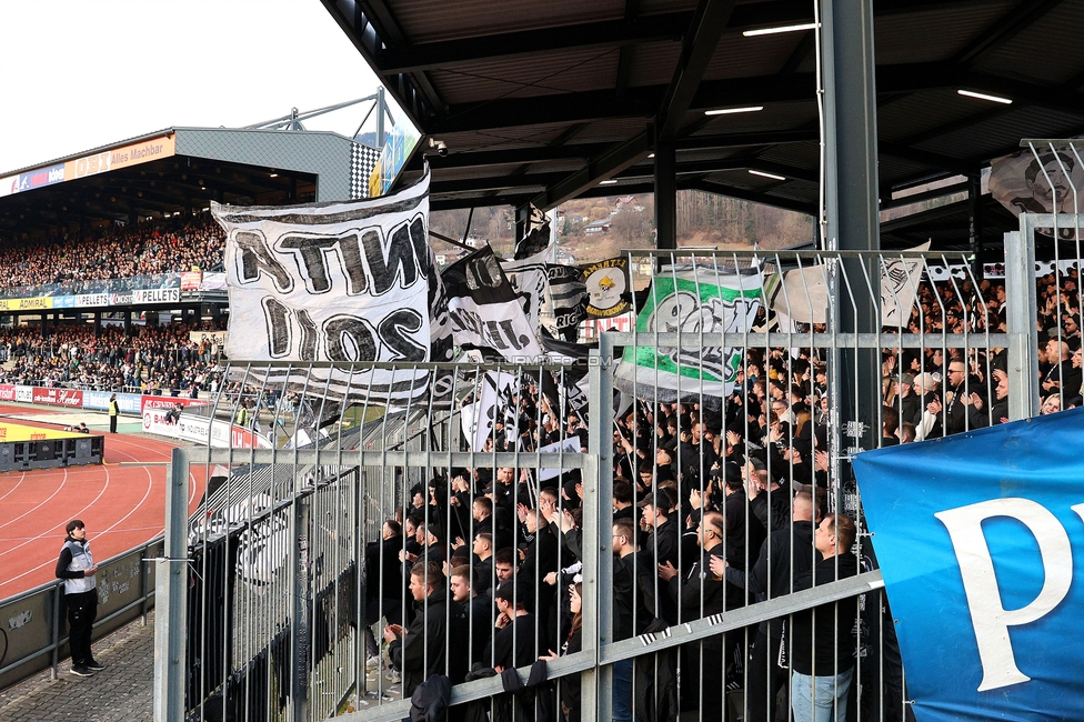 Wolfsberg - Sturm Graz
Oesterreichische Fussball Bundesliga, 21. Runde, Wolfsberger AC - SK Sturm Graz, Lavanttal Arena Wolfsberg, 01.03.2026. 

Foto zeigt Fans von Sturm
