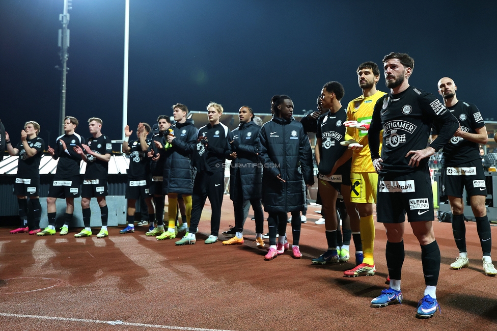 Wolfsberg - Sturm Graz
Oesterreichische Fussball Bundesliga, 21. Runde, Wolfsberger AC - SK Sturm Graz, Lavanttal Arena Wolfsberg, 01.03.2026. Foto zeigt die Mannschaft von Sturm
