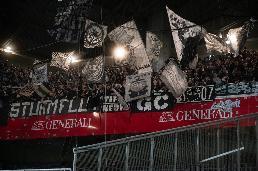 Austria Wien - Sturm Graz
Oesterreichische Fussball Bundesliga, 23. Runde, FK Austria Wien - SK Sturm Graz, Franz Horr Stadion Wien, 15.03.2026.Foto zeigt Fans von Sturm
Schlüsselwörter: sturmflut generationchaos