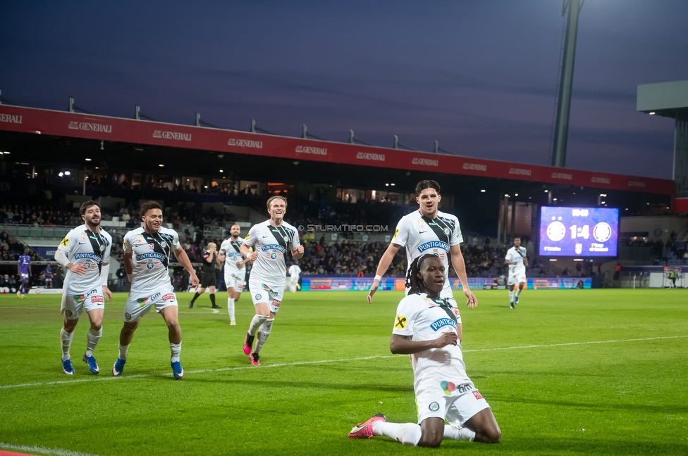 Austria Wien - Sturm Graz
Oesterreichische Fussball Bundesliga, 23. Runde, FK Austria Wien - SK Sturm Graz, Franz Horr Stadion Wien, 15.03.2026.Foto zeigt Ryan Fosso Ymefack (Sturm)
Schlüsselwörter: torjubel
