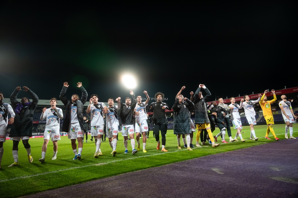 Austria Wien - Sturm Graz
Oesterreichische Fussball Bundesliga, 23. Runde, FK Austria Wien - SK Sturm Graz, Franz Horr Stadion Wien, 15.03.2026.Foto zeigt die Mannschaft von Sturm
