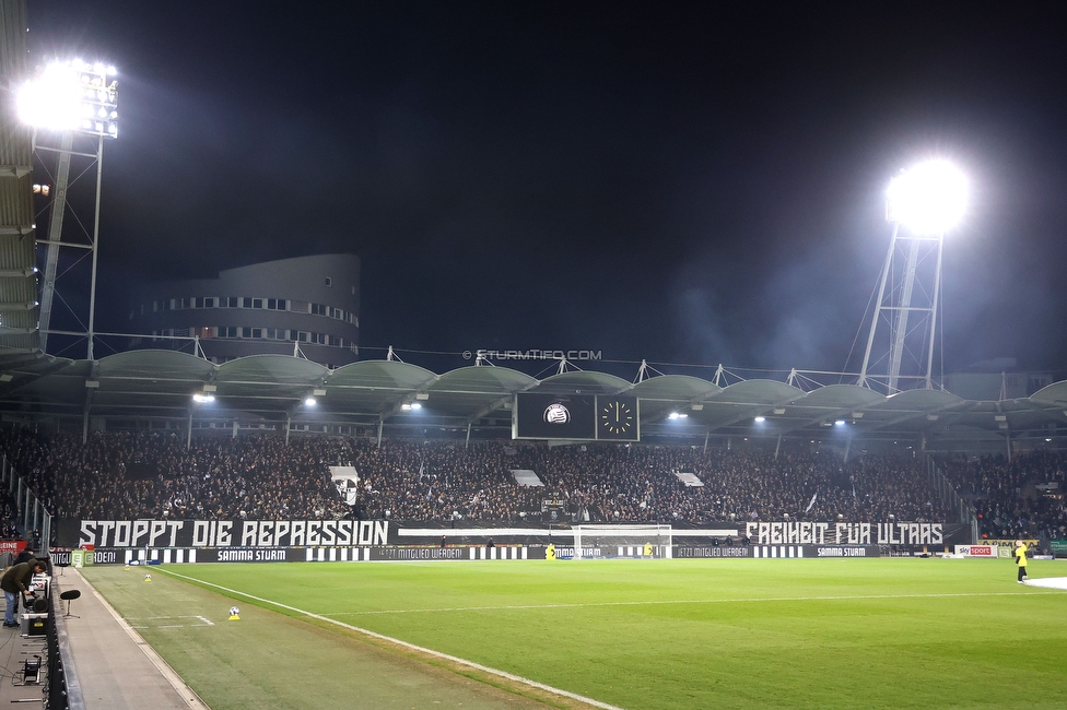 Sturm Graz - RB Salzburg
Oesterreichische Fussball Bundesliga, 24. Runde, SK Sturm Graz - FC RB Salzburg, Stadion Graz-Liebenau, 20.03.2026. Foto zeigt Fans von Sturm mit einer Choreografie
