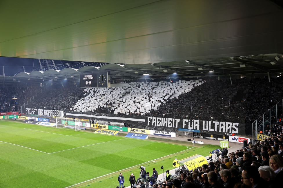 Sturm Graz - RB Salzburg
Oesterreichische Fussball Bundesliga, 24. Runde, SK Sturm Graz - FC RB Salzburg, Stadion Graz-Liebenau, 20.03.2026. Foto zeigt Fans von Sturm mit einer Choreografie
Schlüsselwörter: pyrotechnik
