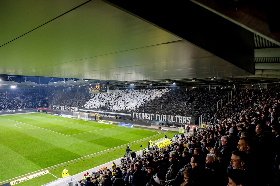 Sturm Graz - RB Salzburg
Oesterreichische Fussball Bundesliga, 24. Runde, SK Sturm Graz - FC RB Salzburg, Stadion Graz-Liebenau, 20.03.2026. Foto zeigt Fans von Sturm mit einer Choreografie
Schlüsselwörter: pyrotechnik