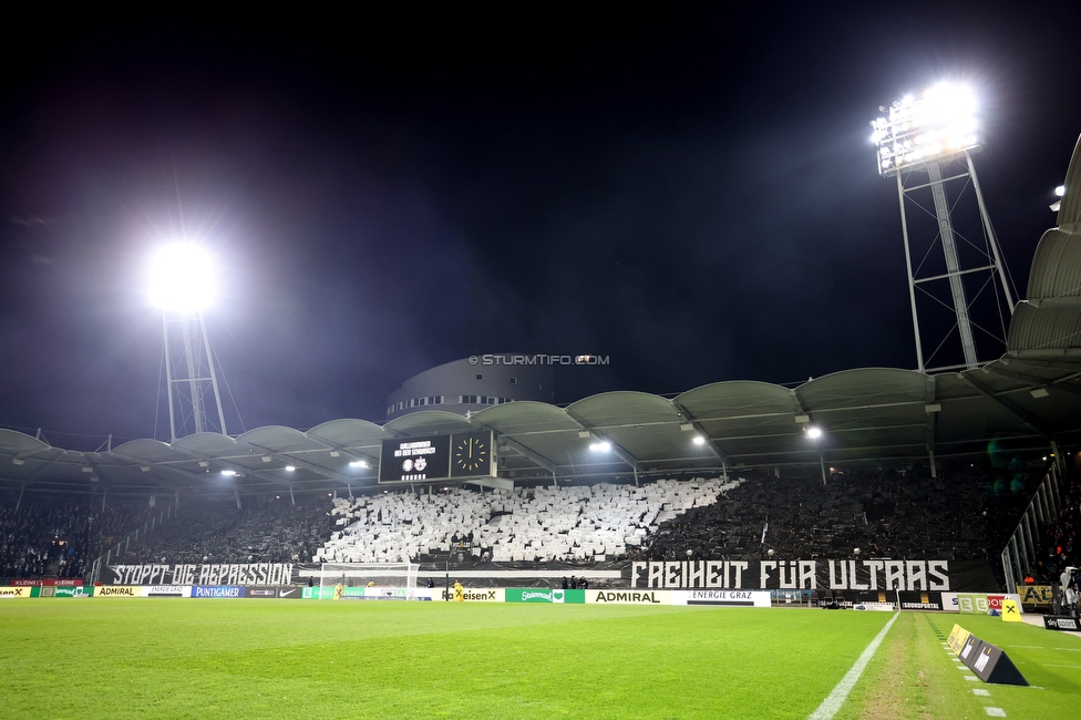 Sturm Graz - RB Salzburg
Oesterreichische Fussball Bundesliga, 24. Runde, SK Sturm Graz - FC RB Salzburg, Stadion Graz-Liebenau, 20.03.2026. Foto zeigt Fans von Sturm mit einer Choreografie
Schlüsselwörter: pyrotechnik