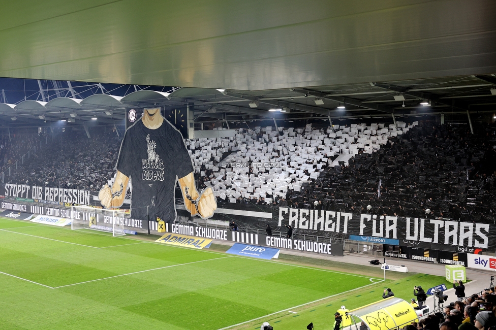 Sturm Graz - RB Salzburg
Oesterreichische Fussball Bundesliga, 24. Runde, SK Sturm Graz - FC RB Salzburg, Stadion Graz-Liebenau, 20.03.2026. Foto zeigt Fans von Sturm mit einer Choreografie
Schlüsselwörter: pyrotechnik