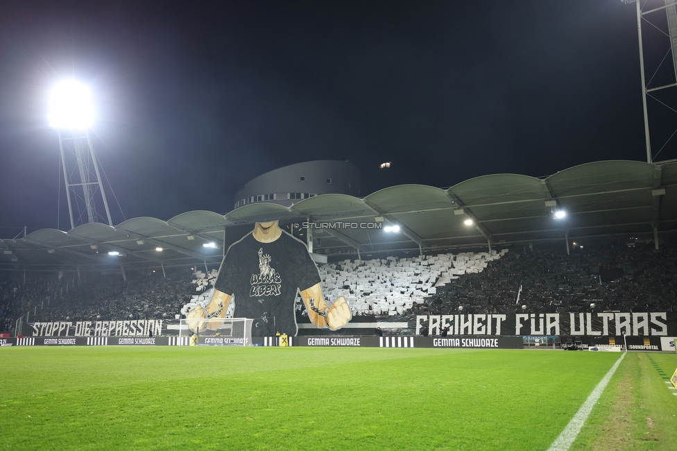 Sturm Graz - RB Salzburg
Oesterreichische Fussball Bundesliga, 24. Runde, SK Sturm Graz - FC RB Salzburg, Stadion Graz-Liebenau, 20.03.2026. Foto zeigt Fans von Sturm mit einer Choreografie
Schlüsselwörter: pyrotechnik