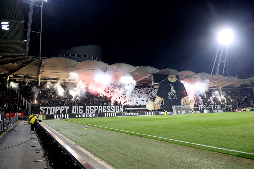 Sturm Graz - RB Salzburg
Oesterreichische Fussball Bundesliga, 24. Runde, SK Sturm Graz - FC RB Salzburg, Stadion Graz-Liebenau, 20.03.2026. Foto zeigt Fans von Sturm mit einer Choreografie
Schlüsselwörter: pyrotechnik