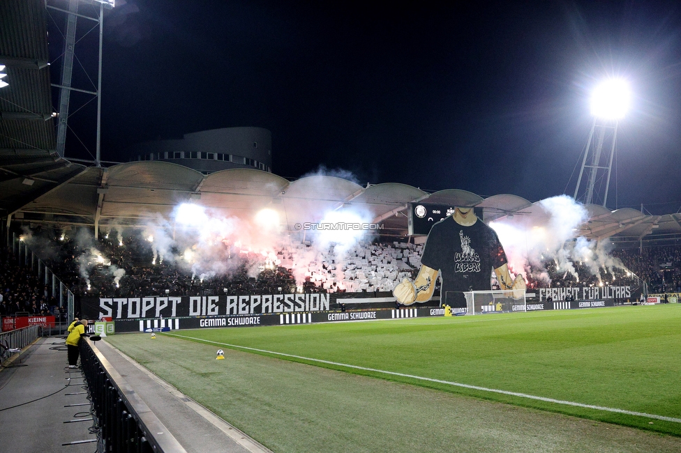 Sturm Graz - RB Salzburg
Oesterreichische Fussball Bundesliga, 24. Runde, SK Sturm Graz - FC RB Salzburg, Stadion Graz-Liebenau, 20.03.2026. Foto zeigt Fans von Sturm mit einer Choreografie
Schlüsselwörter: pyrotechnik