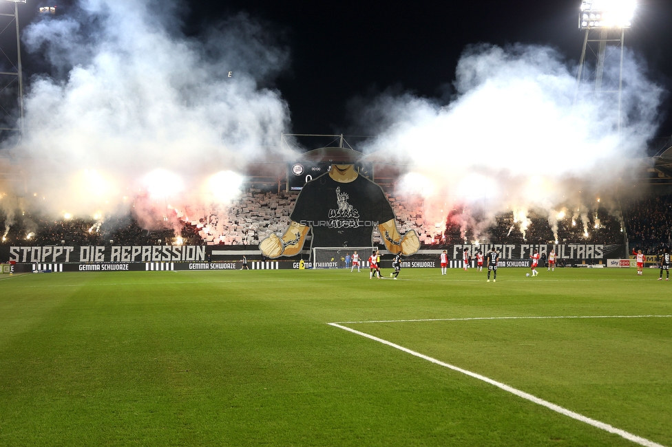 Sturm Graz - RB Salzburg
Oesterreichische Fussball Bundesliga, 24. Runde, SK Sturm Graz - FC RB Salzburg, Stadion Graz-Liebenau, 20.03.2026. Foto zeigt Fans von Sturm mit einer Choreografie
