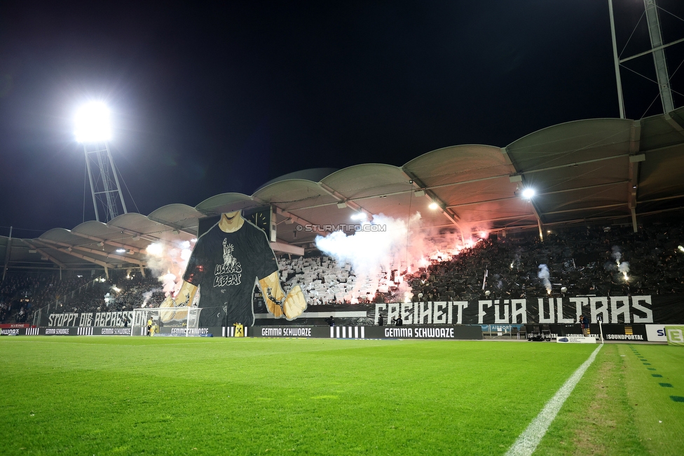 Sturm Graz - RB Salzburg
Oesterreichische Fussball Bundesliga, 24. Runde, SK Sturm Graz - FC RB Salzburg, Stadion Graz-Liebenau, 20.03.2026. Foto zeigt Fans von Sturm mit einer Choreografie
Schlüsselwörter: pyrotechnik