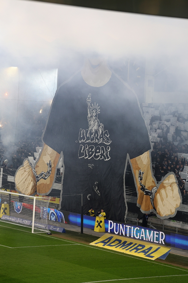 Sturm Graz - RB Salzburg
Oesterreichische Fussball Bundesliga, 24. Runde, SK Sturm Graz - FC RB Salzburg, Stadion Graz-Liebenau, 20.03.2026. Foto zeigt Fans von Sturm mit einer Choreografie
Schlüsselwörter: pyrotechnik