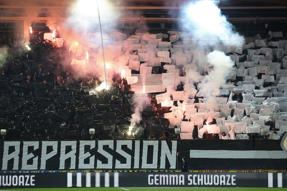 Sturm Graz - RB Salzburg
Oesterreichische Fussball Bundesliga, 24. Runde, SK Sturm Graz - FC RB Salzburg, Stadion Graz-Liebenau, 20.03.2026. Foto zeigt Fans von Sturm mit einer Choreografie

