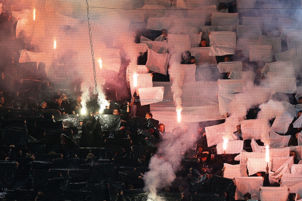 Sturm Graz - RB Salzburg
Oesterreichische Fussball Bundesliga, 24. Runde, SK Sturm Graz - FC RB Salzburg, Stadion Graz-Liebenau, 20.03.2026. Foto zeigt Fans von Sturm mit einer Choreografie
