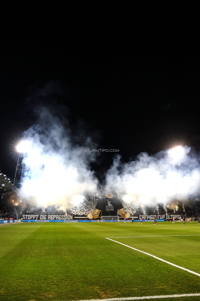 Sturm Graz - RB Salzburg
Oesterreichische Fussball Bundesliga, 24. Runde, SK Sturm Graz - FC RB Salzburg, Stadion Graz-Liebenau, 20.03.2026. Foto zeigt Fans von Sturm mit einer Choreografie
