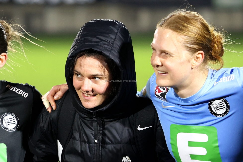 Sturm Damen - BW Linz
OEFB Frauen Bundesliga, 17. Runde, SK Sturm Graz Damen - BW Linz, Trainingszentrum Messendorf, 21.03.2026. Foto zeigt Zala Kustrin (Sturm Damen) und Kristin Krammer (Sturm Damen)
