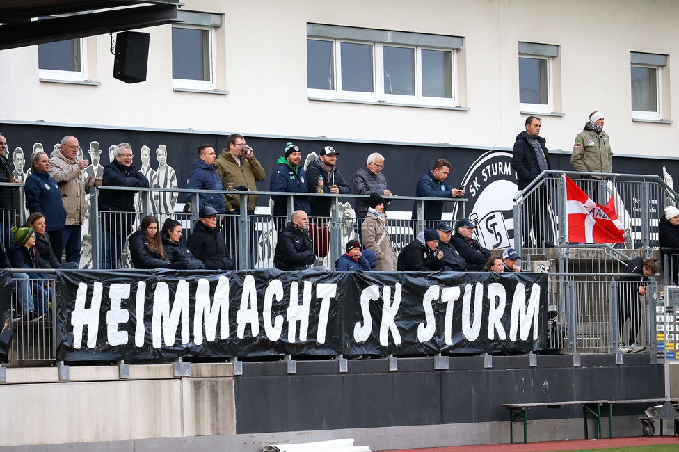 Sturm Damen - BW Linz
OEFB Frauen Bundesliga, 17. Runde, SK Sturm Graz Damen - BW Linz, Trainingszentrum Messendorf, 21.03.2026. Foto zeigt Fans von Sturm
