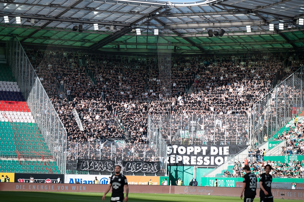 Rapid Wien - Sturm Graz
Oesterreichische Fussball Bundesliga, 25. Runde, SK Rapid Wien - SK Sturm Graz, Franz Horr Stadion Wien, 05.04.2026.Foto zeigt Fans von Sturm
