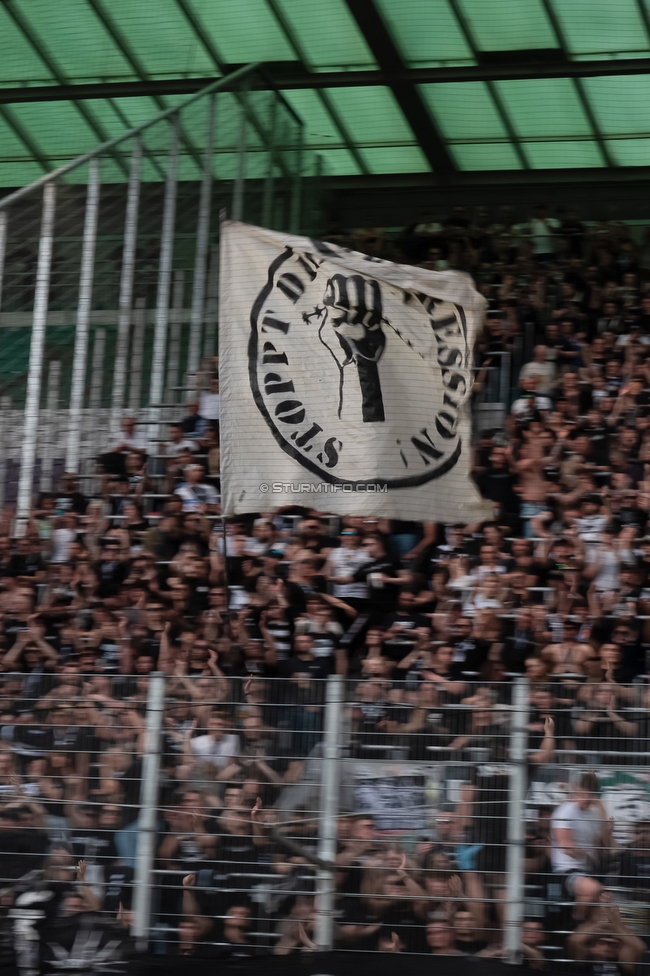 Rapid Wien - Sturm Graz
Oesterreichische Fussball Bundesliga, 25. Runde, SK Rapid Wien - SK Sturm Graz, Franz Horr Stadion Wien, 05.04.2026.Foto zeigt Fans von Sturm
Schlüsselwörter: repression