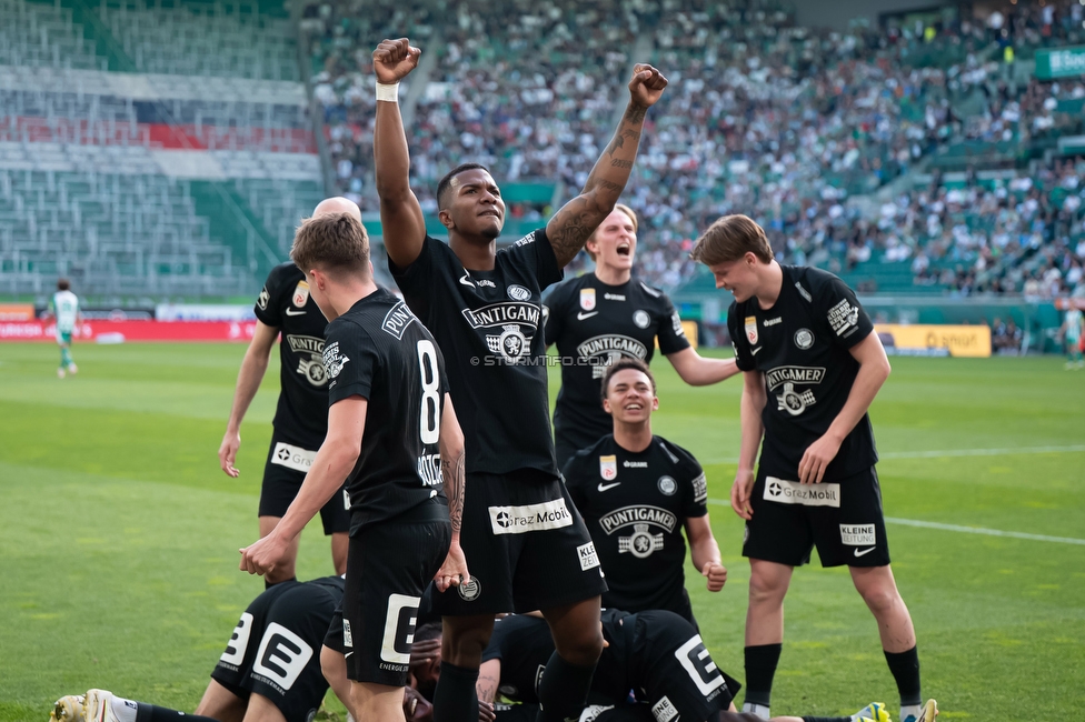 Rapid Wien - Sturm Graz
Oesterreichische Fussball Bundesliga, 25. Runde, SK Rapid Wien - SK Sturm Graz, Franz Horr Stadion Wien, 05.04.2026.Foto zeigt Seedy Jatta (Sturm)
Schlüsselwörter: torjubel