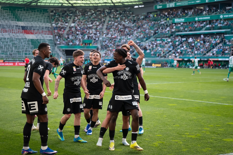 Rapid Wien - Sturm Graz
Oesterreichische Fussball Bundesliga, 25. Runde, SK Rapid Wien - SK Sturm Graz, Franz Horr Stadion Wien, 05.04.2026.Foto zeigt Seedy Jatta (Sturm)
Schlüsselwörter: torjubel