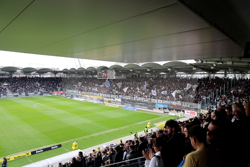 Sturm Graz - Hartberg
Oesterreichische Fussball Bundesliga, 26. Runde, SK Sturm Graz - TSV Hartberg, Stadion Graz-Liebenau, 12.04.2026. Foto zeigt Fans von Sturm
