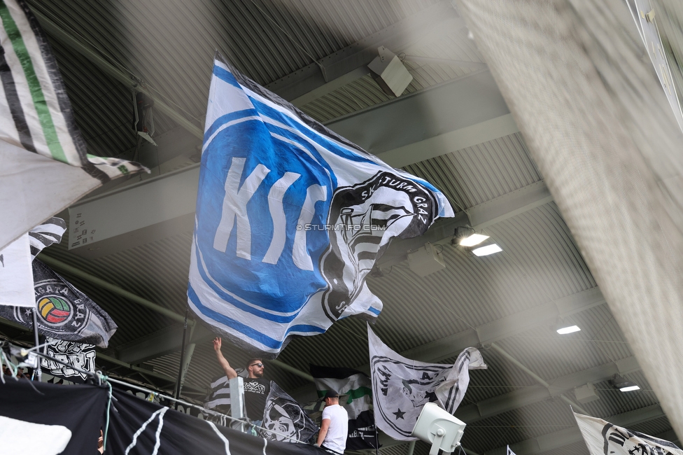 Sturm Graz - Hartberg
Oesterreichische Fussball Bundesliga, 26. Runde, SK Sturm Graz - TSV Hartberg, Stadion Graz-Liebenau, 12.04.2026. 

Foto zeigt Fans von Sturm
Schlüsselwörter: brigata karlsruhe