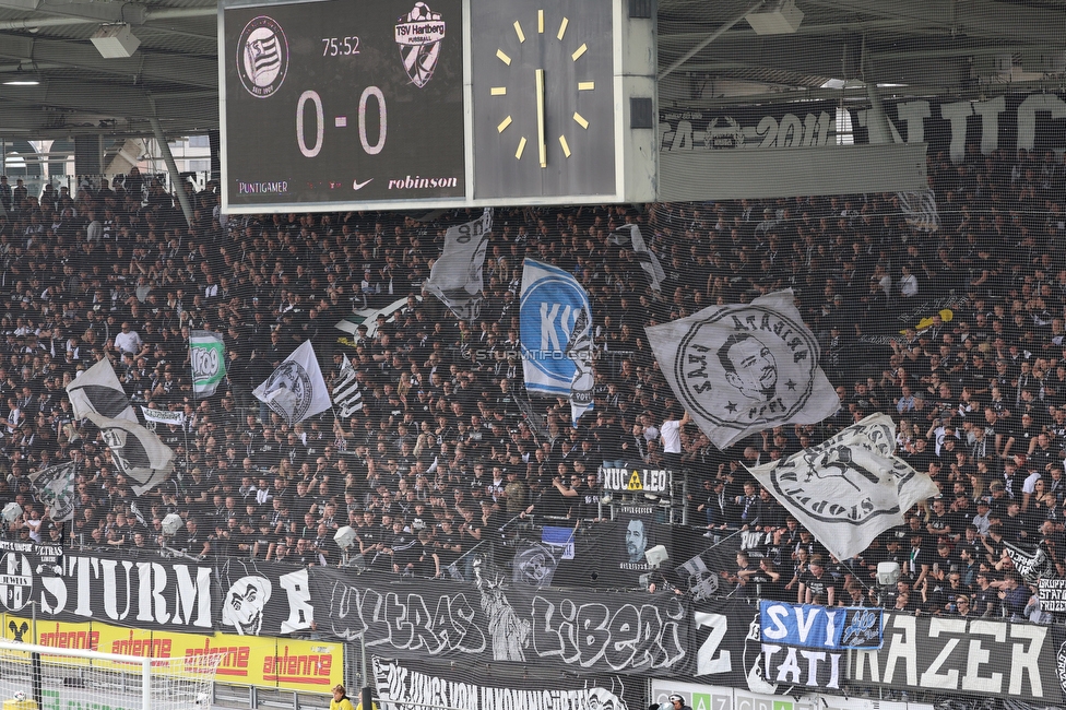 Sturm Graz - Hartberg
Oesterreichische Fussball Bundesliga, 26. Runde, SK Sturm Graz - TSV Hartberg, Stadion Graz-Liebenau, 12.04.2026. Foto zeigt mit einem Spruchband
Schlüsselwörter: repression