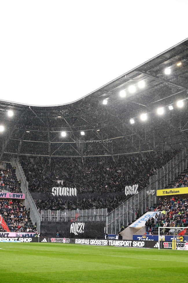 LASK - Sturm Graz
Oesterreichische Fussball Bundesliga, 27. Runde, LASK - SK Sturm Graz, Arena Linz, 19.04.2026.

Foto zeigt Fans von Sturm mit einer Choreografie
