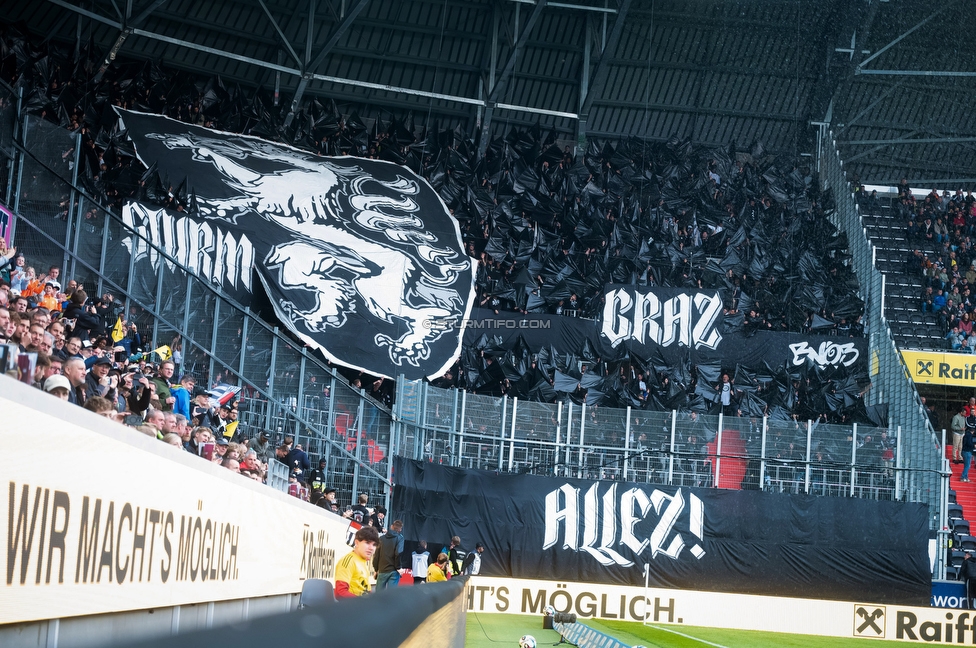LASK - Sturm Graz
Oesterreichische Fussball Bundesliga, 27. Runde, LASK - SK Sturm Graz, Arena Linz, 19.04.2026.

Foto zeigt Fans von Sturm mit einer Choreografie
