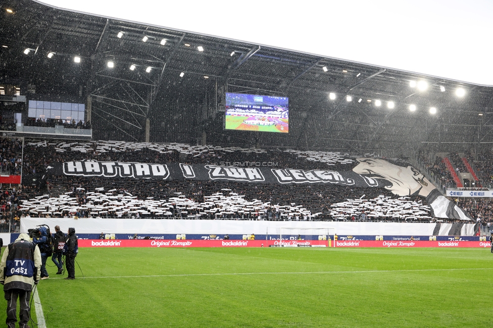 LASK - Sturm Graz
Oesterreichische Fussball Bundesliga, 27. Runde, LASK - SK Sturm Graz, Arena Linz, 19.04.2026.

Foto zeigt Fans von LASK mit einer Choreografie

