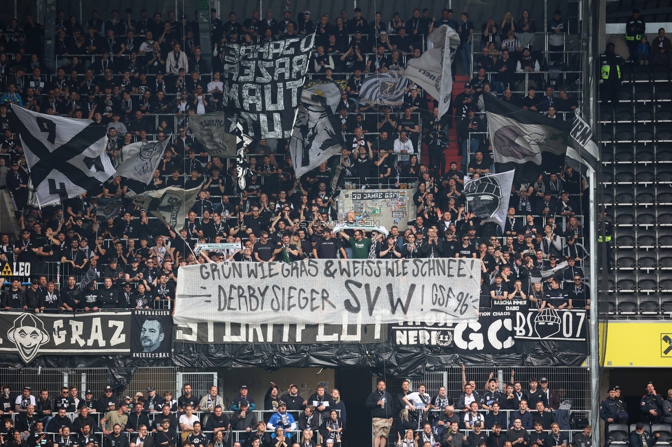 LASK - Sturm Graz
Oesterreichische Fussball Bundesliga, 27. Runde, LASK - SK Sturm Graz, Arena Linz, 19.04.2026.Foto zeigt Fans von Sturm mit einem Spruchband
Schlüsselwörter: bremen