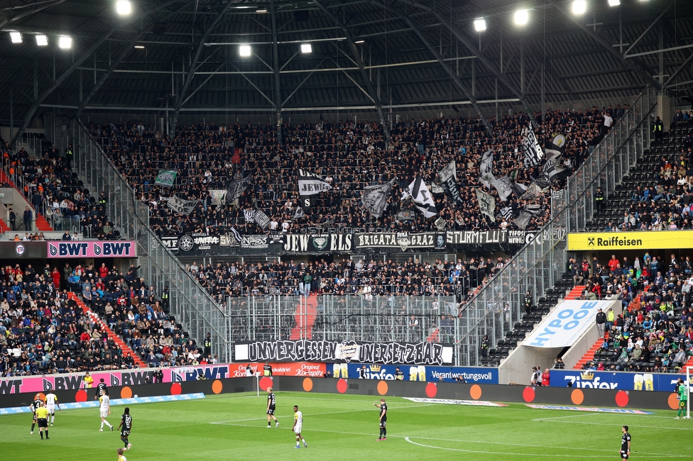 LASK - Sturm Graz
Oesterreichische Fussball Bundesliga, 27. Runde, LASK - SK Sturm Graz, Arena Linz, 19.04.2026.

Foto zeigt Fans von Sturm
