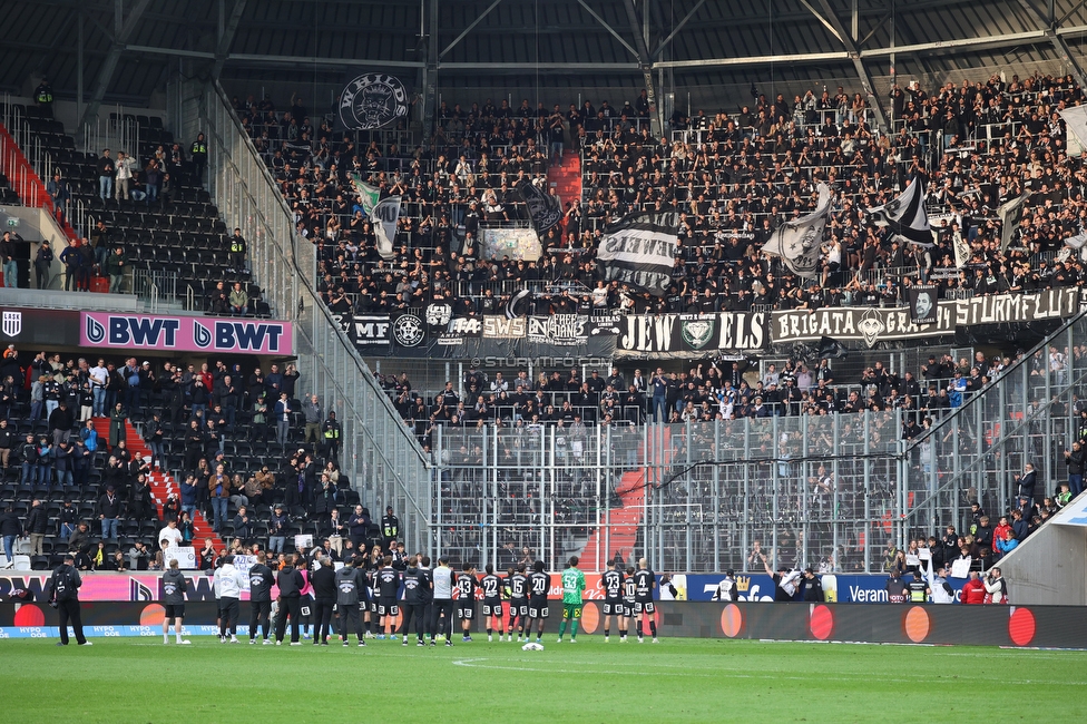 LASK - Sturm Graz
Oesterreichische Fussball Bundesliga, 27. Runde, LASK - SK Sturm Graz, Arena Linz, 19.04.2026.

Foto zeigt Fans von Sturm
