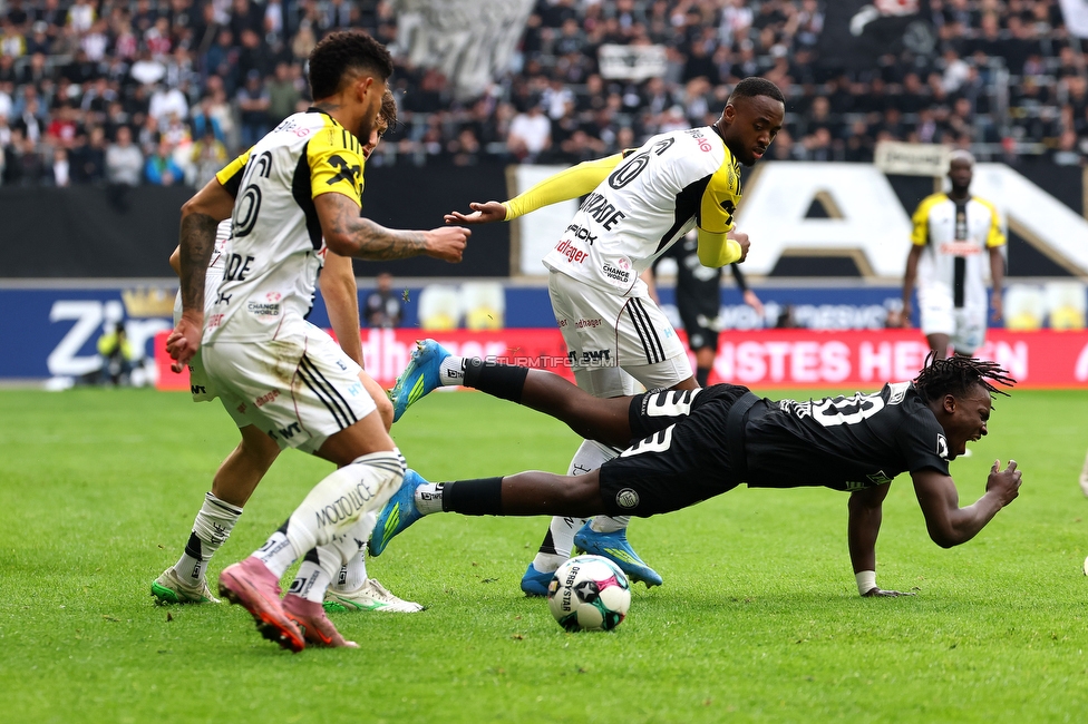 LASK - Sturm Graz
Oesterreichische Fussball Bundesliga, 27. Runde, LASK - SK Sturm Graz, Arena Linz, 19.04.2026.

Foto zeigt Seedy Jatta (Sturm)
