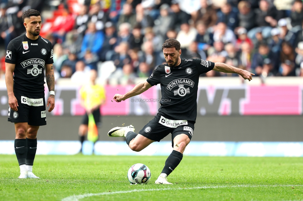 LASK - Sturm Graz
Oesterreichische Fussball Bundesliga, 27. Runde, LASK - SK Sturm Graz, Arena Linz, 19.04.2026.

Foto zeigt Otar Kiteishvili (Sturm)
Schlüsselwörter: elfmeter tor
