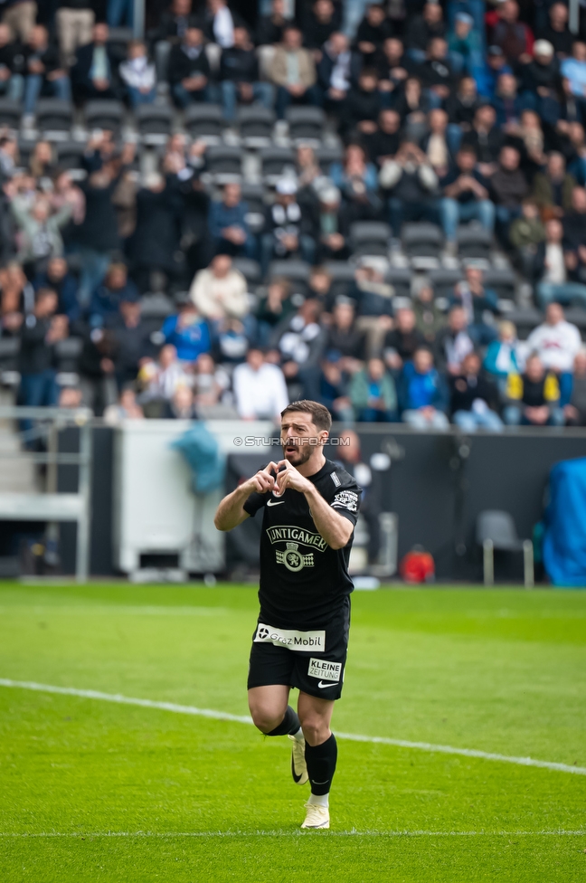 LASK - Sturm Graz
Oesterreichische Fussball Bundesliga, 27. Runde, LASK - SK Sturm Graz, Arena Linz, 19.04.2026.

Foto zeigt Otar Kiteishvili (Sturm)
Schlüsselwörter: torjubel