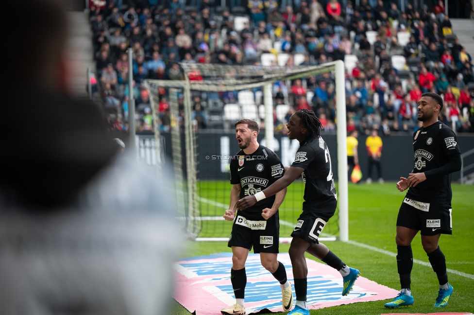 LASK - Sturm Graz
Oesterreichische Fussball Bundesliga, 27. Runde, LASK - SK Sturm Graz, Arena Linz, 19.04.2026.

Foto zeigt Otar Kiteishvili (Sturm)
Schlüsselwörter: torjubel