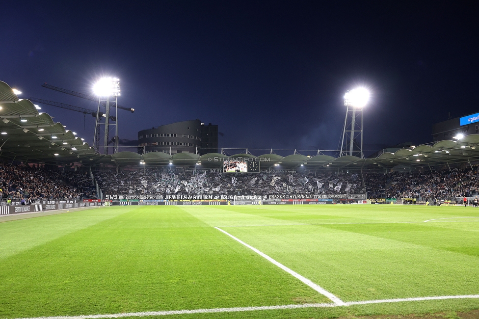 Sturm Graz - LASK
Oesterreichische Fussball Bundesliga, 28. Runde, SK Sturm Graz - LASK, Stadion Graz-Liebenau, 22.04.2026. 

Foto zeigt Fans von Sturm mit einer Choreografie
Schlüsselwörter: schals