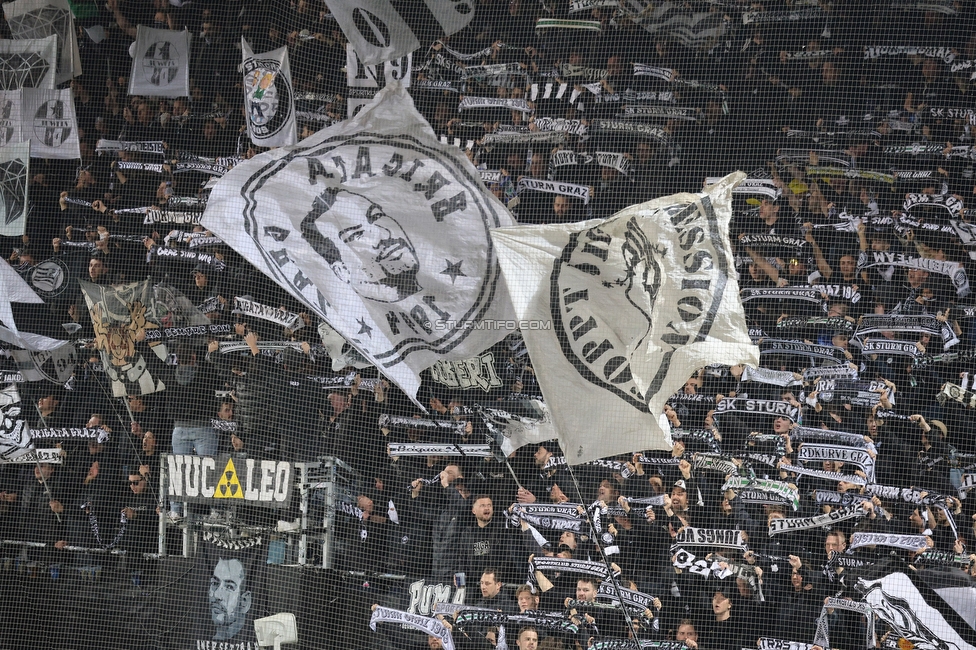 Sturm Graz - LASK
Oesterreichische Fussball Bundesliga, 28. Runde, SK Sturm Graz - LASK, Stadion Graz-Liebenau, 22.04.2026. Foto zeigt Fans von Sturm mit einer Choreografie
Schlüsselwörter: brigata