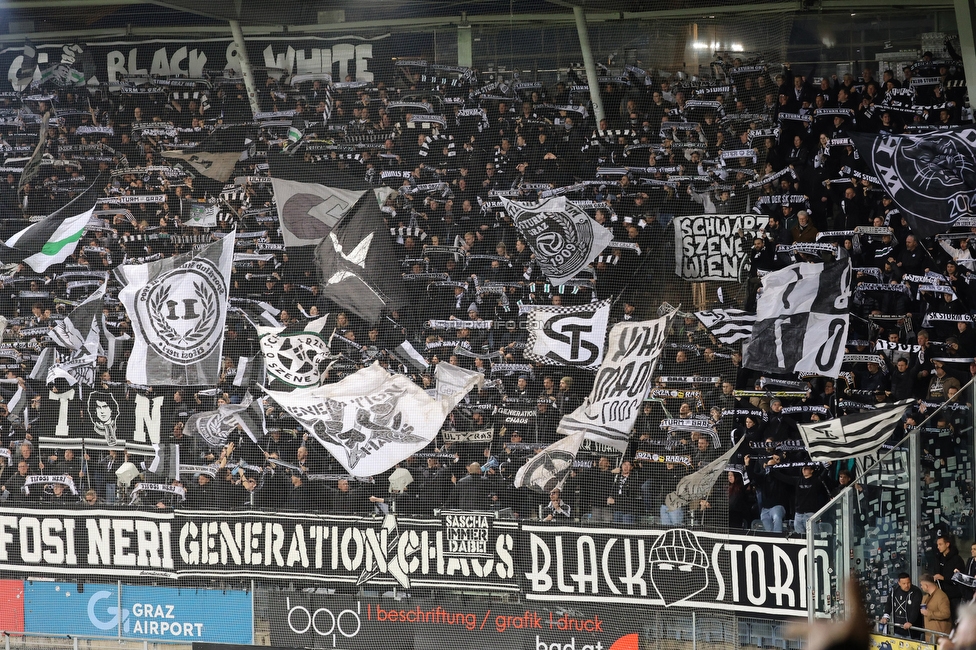Sturm Graz - LASK
Oesterreichische Fussball Bundesliga, 28. Runde, SK Sturm Graz - LASK, Stadion Graz-Liebenau, 22.04.2026. Foto zeigt Fans von Sturm mit einer Choreografie
Schlüsselwörter: generationchaos blackstorm