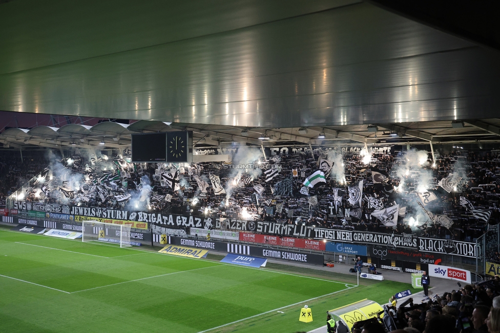 Sturm Graz - LASK
Oesterreichische Fussball Bundesliga, 28. Runde, SK Sturm Graz - LASK, Stadion Graz-Liebenau, 22.04.2026. 

Foto zeigt Fans von Sturm mit einer Choreografie
Schlüsselwörter: pyrotechnik