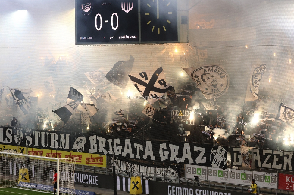 Sturm Graz - LASK
Oesterreichische Fussball Bundesliga, 28. Runde, SK Sturm Graz - LASK, Stadion Graz-Liebenau, 22.04.2026. 

Foto zeigt Fans von Sturm mit einer Choreografie
Schlüsselwörter: pyrotechnik brigata