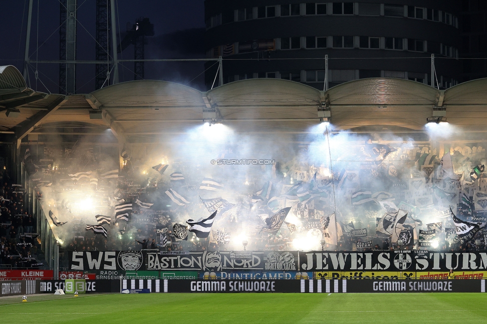 Sturm Graz - LASK
Oesterreichische Fussball Bundesliga, 28. Runde, SK Sturm Graz - LASK, Stadion Graz-Liebenau, 22.04.2026. 

Foto zeigt Fans von Sturm mit Pyrotechnik
