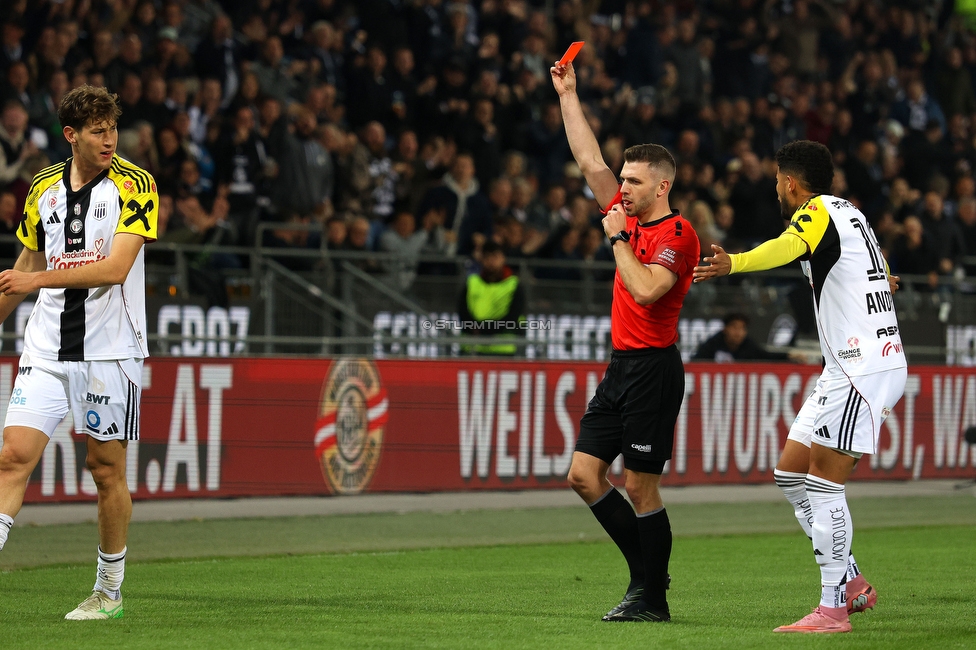 Sturm Graz - LASK
Oesterreichische Fussball Bundesliga, 28. Runde, SK Sturm Graz - LASK, Stadion Graz-Liebenau, 22.04.2026. 

Foto zeigt den Schiedsrichter
