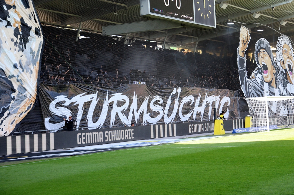 Sturm Graz - Austria Wien
Oesterreichische Fussball Bundesliga, 29. Runde, SK Sturm Graz - FK Austria Wien, Stadion Graz-Liebenau, 26.04.2026. Foto zeigt Fans von Sturm mit einer Choreografie
Schlüsselwörter: brigata