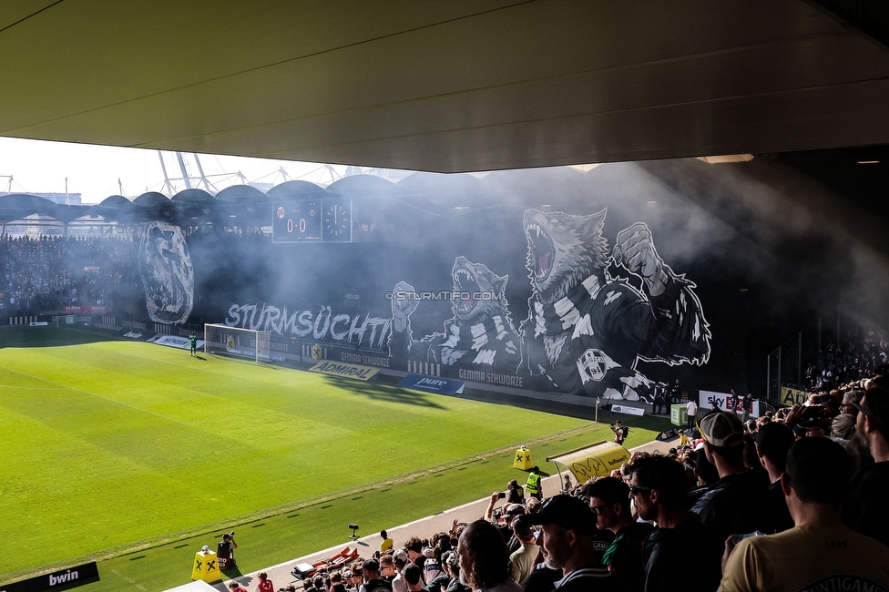 Sturm Graz - Austria Wien
Oesterreichische Fussball Bundesliga, 29. Runde, SK Sturm Graz - FK Austria Wien, Stadion Graz-Liebenau, 26.04.2026. Foto zeigt Fans von Sturm mit einer Choreografie
Schlüsselwörter: brigata