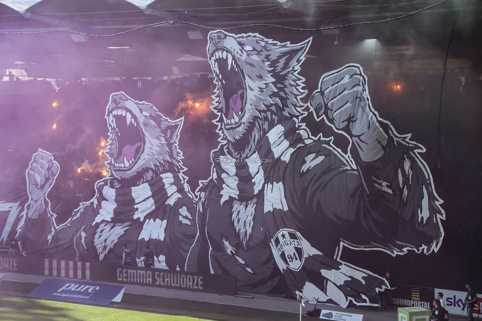 Sturm Graz - Austria Wien
Oesterreichische Fussball Bundesliga, 29. Runde, SK Sturm Graz - FK Austria Wien, Stadion Graz-Liebenau, 26.04.2026. Foto zeigt Fans von Sturm mit einer Choreografie
Schlüsselwörter: brigata