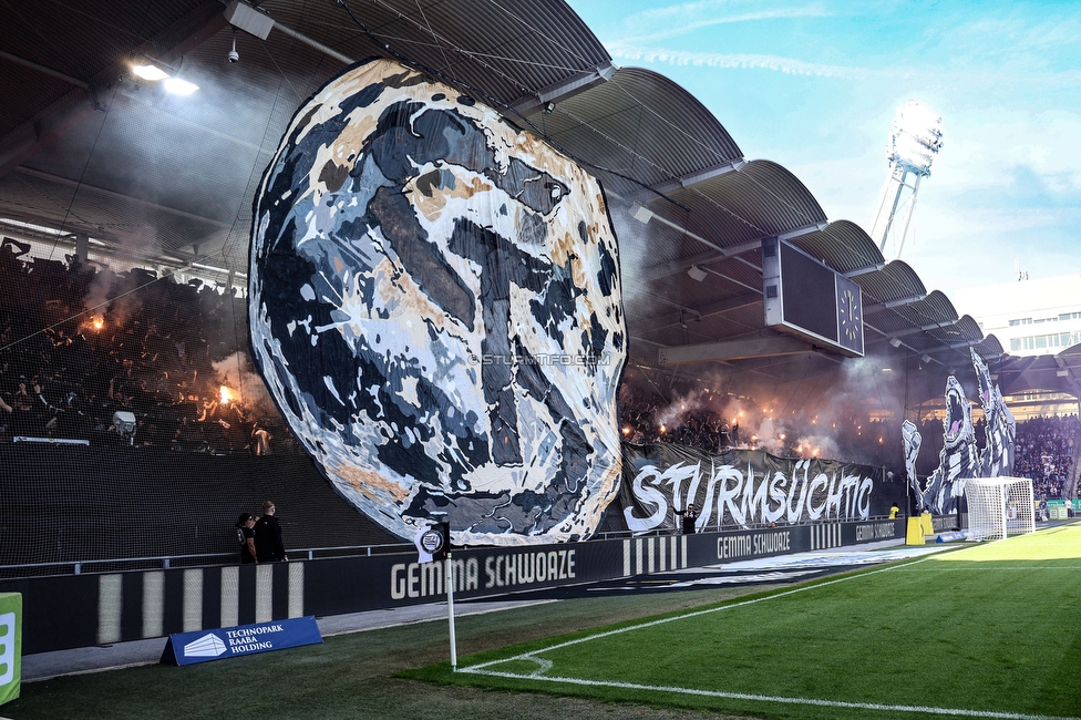 Sturm Graz - Austria Wien
Oesterreichische Fussball Bundesliga, 29. Runde, SK Sturm Graz - FK Austria Wien, Stadion Graz-Liebenau, 26.04.2026. Foto zeigt Fans von Sturm mit einer Choreografie
Schlüsselwörter: brigata