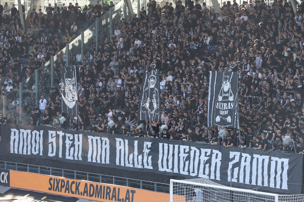 Sturm Graz - Austria Wien
Oesterreichische Fussball Bundesliga, 29. Runde, SK Sturm Graz - FK Austria Wien, Stadion Graz-Liebenau, 26.04.2026. 

Foto zeigt Fans von Sturm mit einer Choreografie
Schlüsselwörter: bastion jewels repression